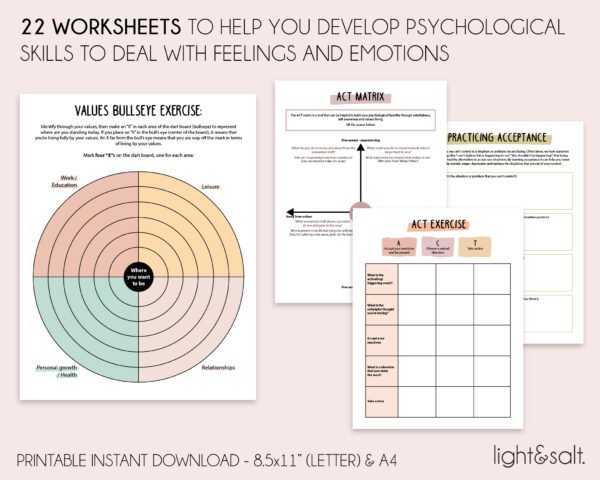 ACT therapy worksheets